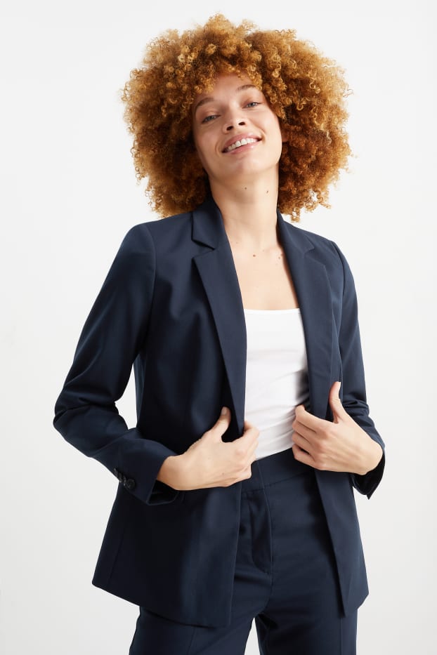 Femmes - Blazer de bureau - cintrée - bleu foncé