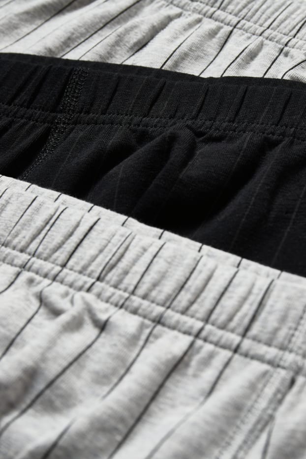 Herren - Multipack 3er - Trunks - gestreift - hellgrau-melange