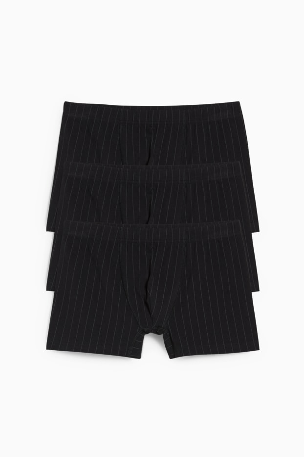 Herren - Multipack 3er - Trunks - gestreift - schwarz