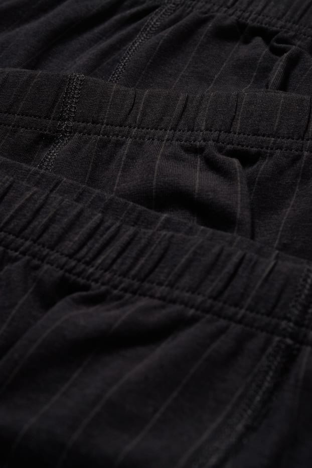 Herren - Multipack 3er - Trunks - gestreift - schwarz