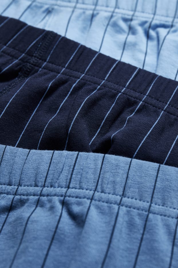 Herren - Multipack 3er - Trunks - gestreift - blau / hellblau