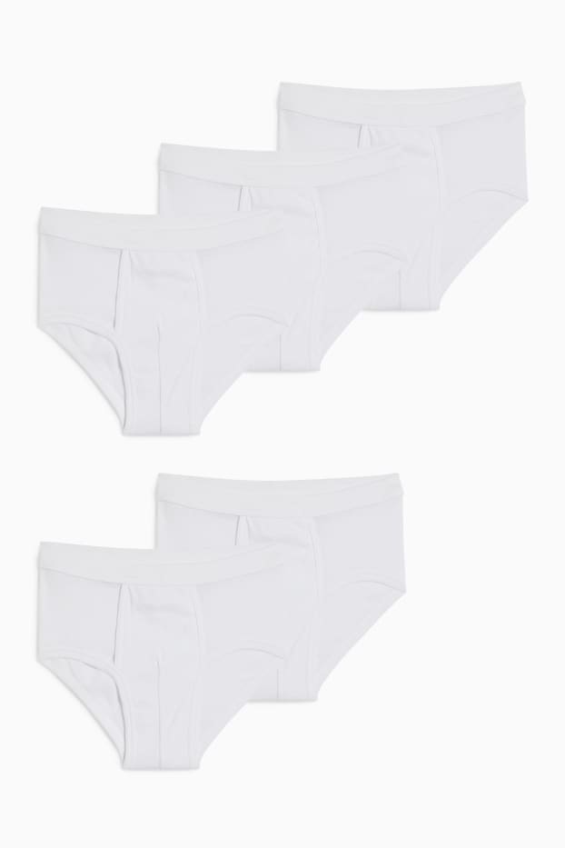 Herren - Multipack 5er - Slip - Feinripp - weiß