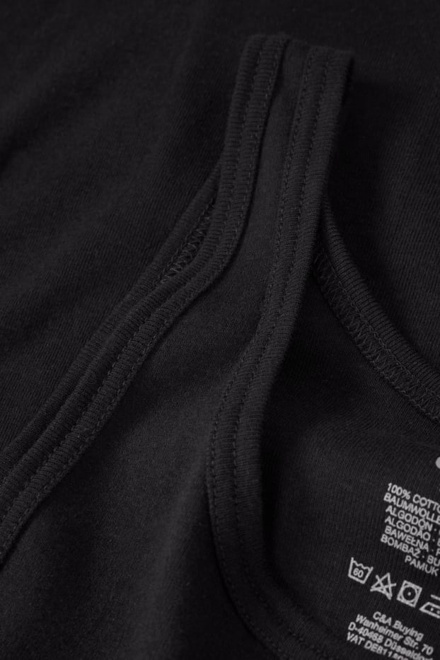 Men - Multipack of 3 - vest - skinny rib - seamless - black