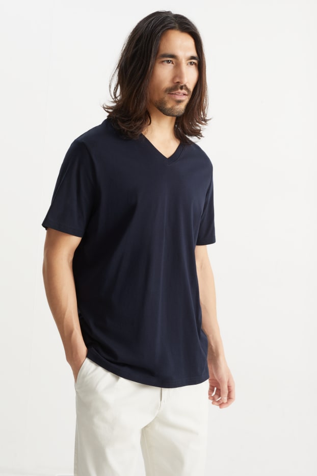 Men - T-shirt - regular fit  - dark blue