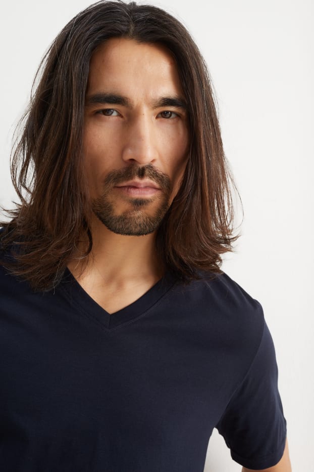 Men - T-shirt - regular fit  - dark blue