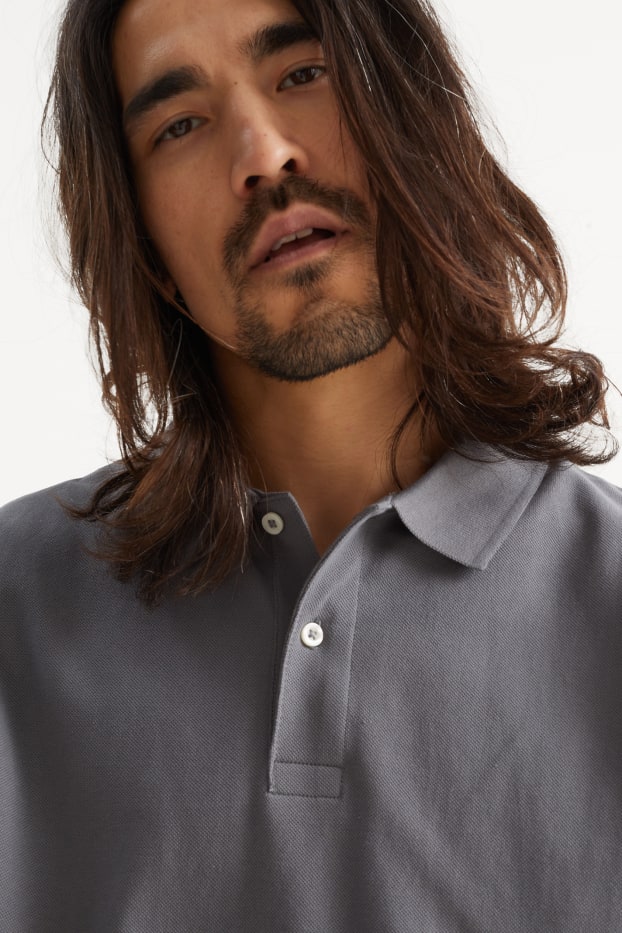 Heren - Poloshirt - grijs