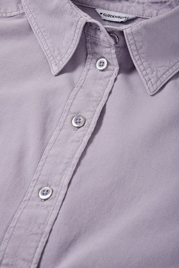 Women - Cropped blouse - light violet