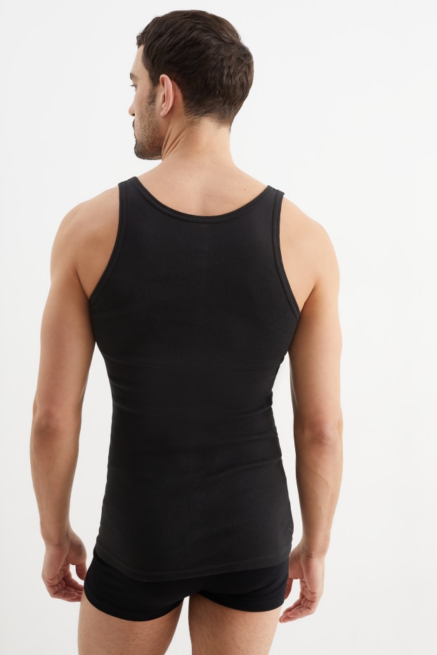Men - Multipack of 3 - vest - skinny rib - seamless - black