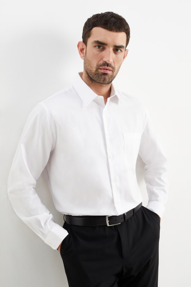 Herren - Businesshemd - Regular Fit - Kent - bügelleicht - weiß
