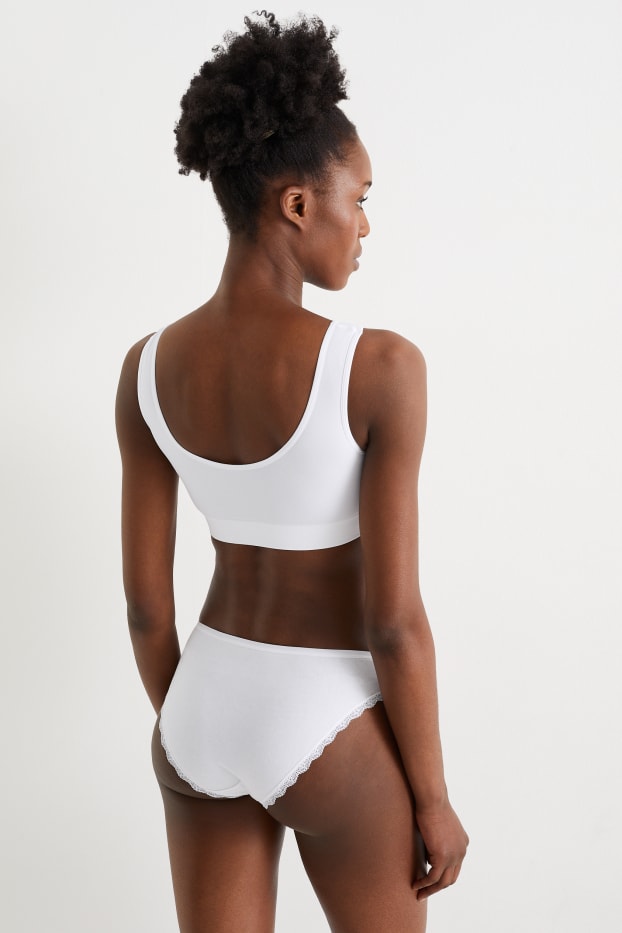 Damen - Multipack 2er - Bustier - wattiert - seamless - LYCRA® - weiß