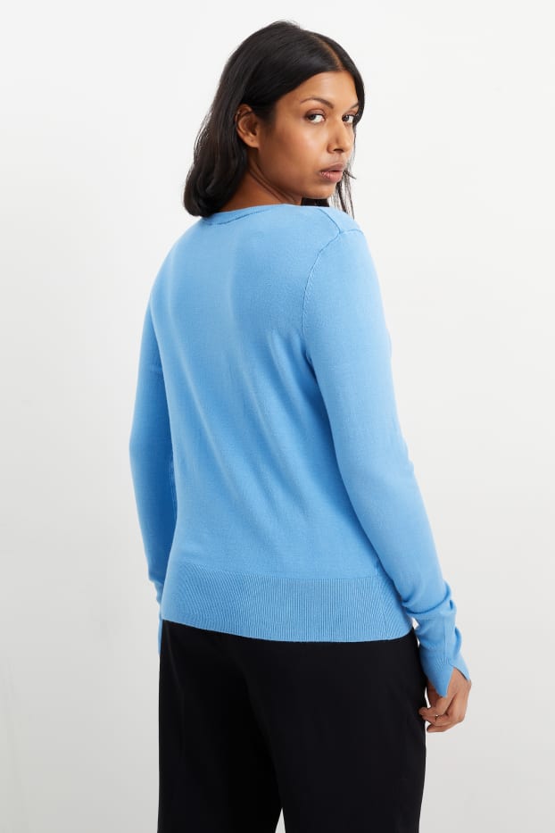 Damen - Pullover - hellblau
