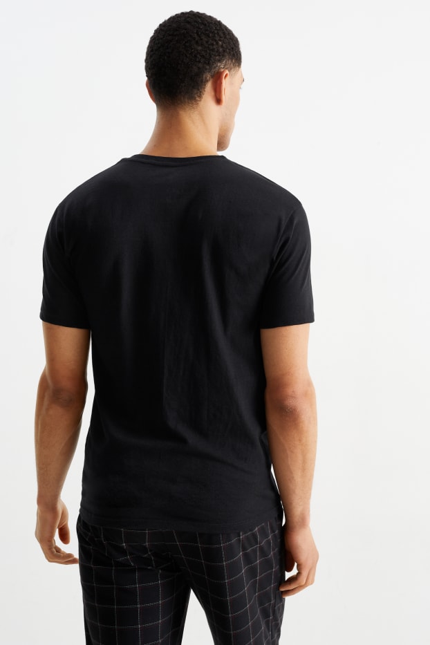 Hommes - Lot de 3 - maillot de corps - sans coutures - noir