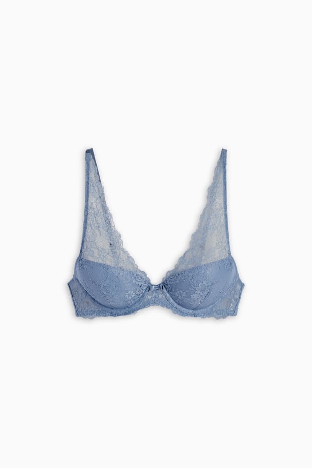 Femmes - Soutien-gorge avec armatures - DEMI - ampliforme - bleu
