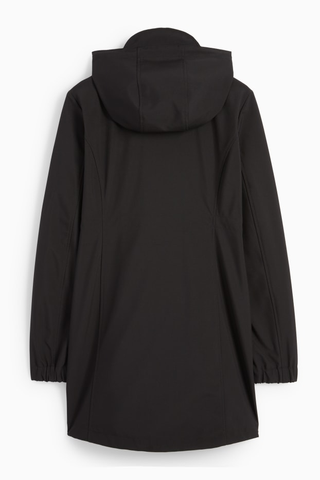 Femmes - Parka de grossesse à capuche avec empiècement porte-bébé - noir