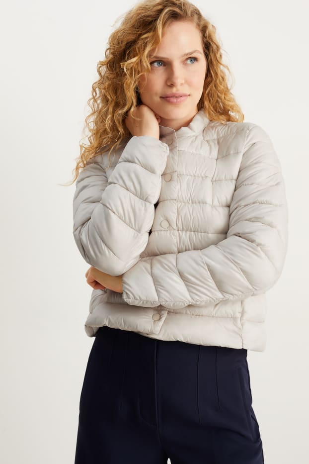 Damen - Steppjacke - hellgrau