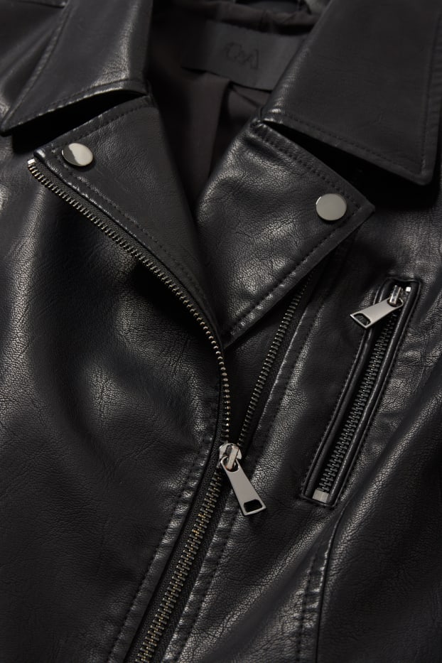 Femmes - Blouson motard - synthétique - noir