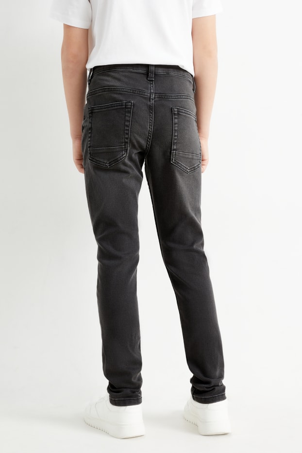 Kinderen: jongens - Skinny jeans - jog denim - jeansdonkergrijs