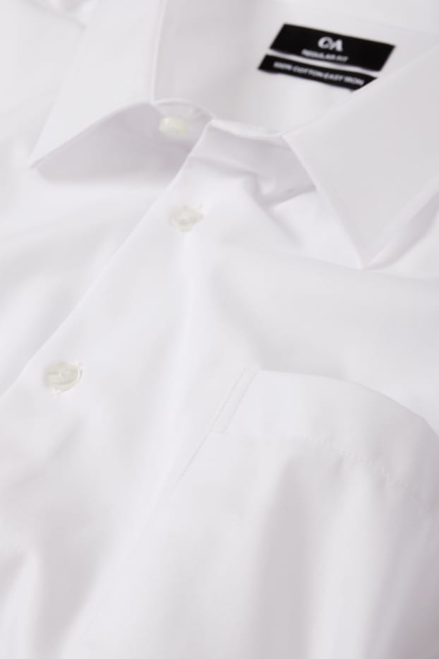 Herren - Hemd - Regular Fit - bügelleicht - weiß