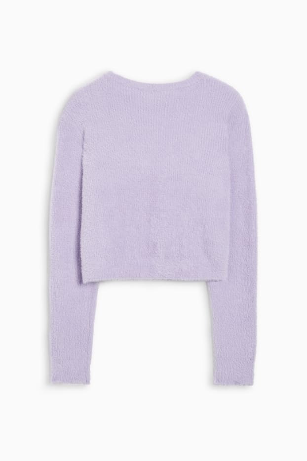 Femei - Bolero tricotat - violet deschis