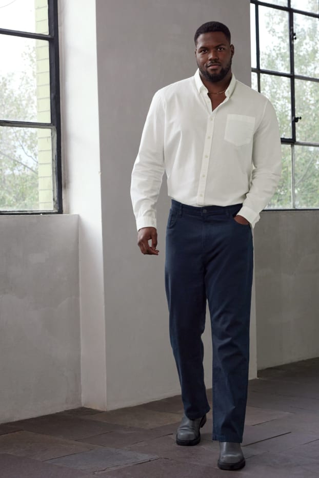 Hommes - Pantalon - regular fit - bleu foncé