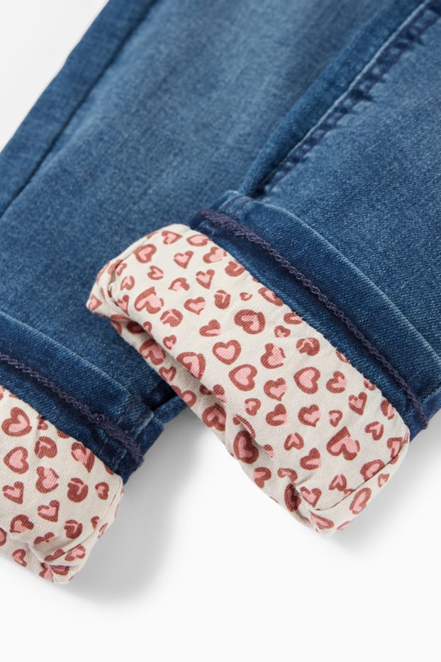 Children Girls - Skinny jeans - thermal jeans - blue denim