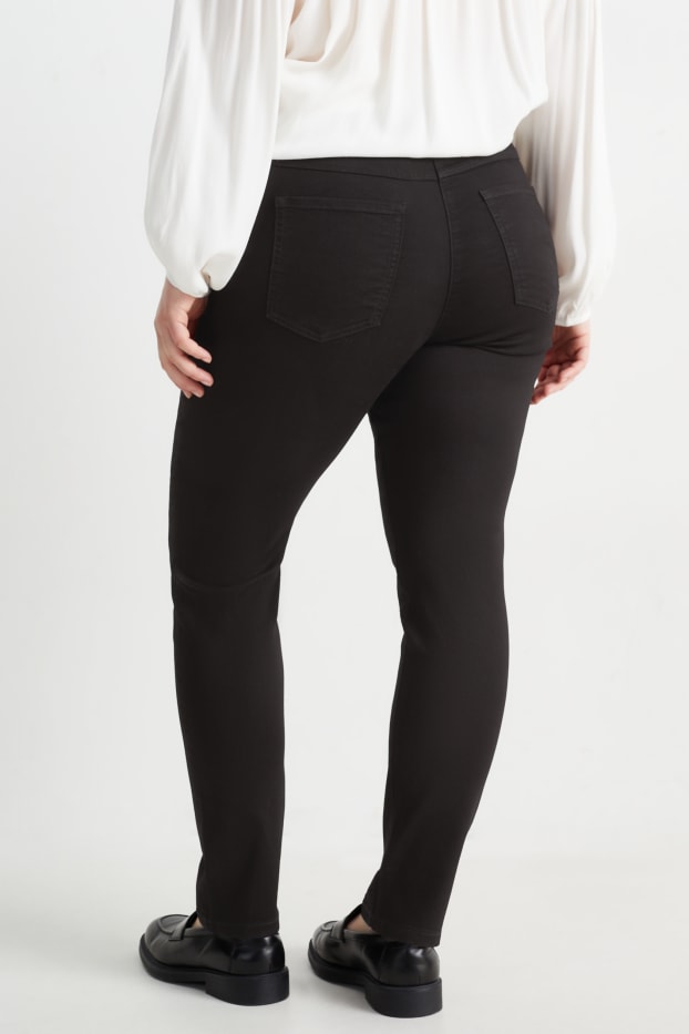 Damen - Slim Jeans - Mid Waist - schwarz