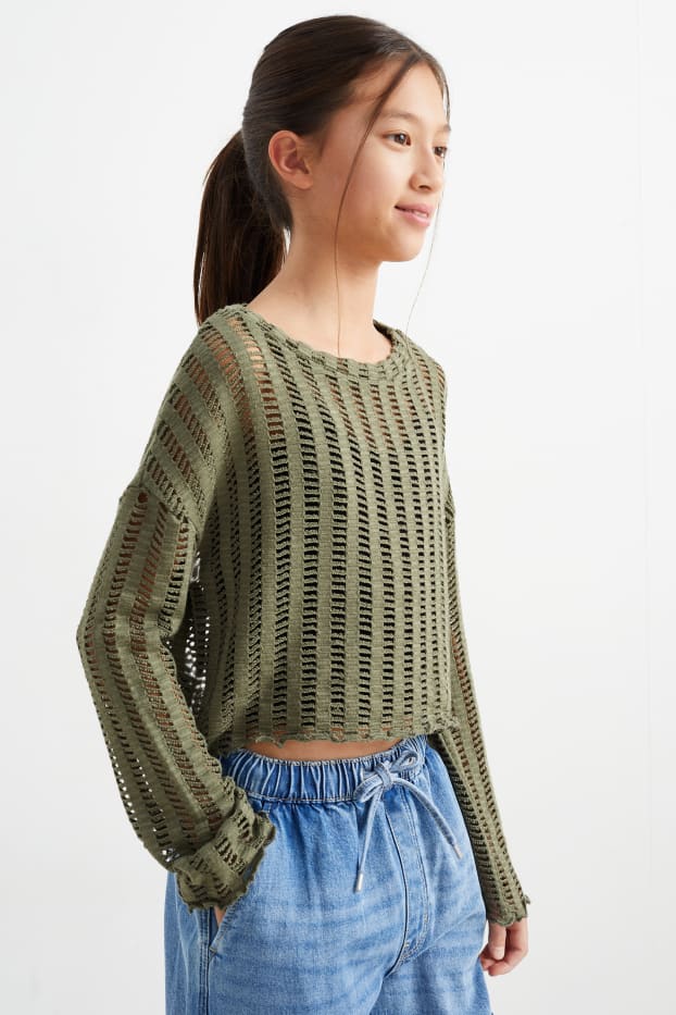 Bambine - Maglione - verde scuro