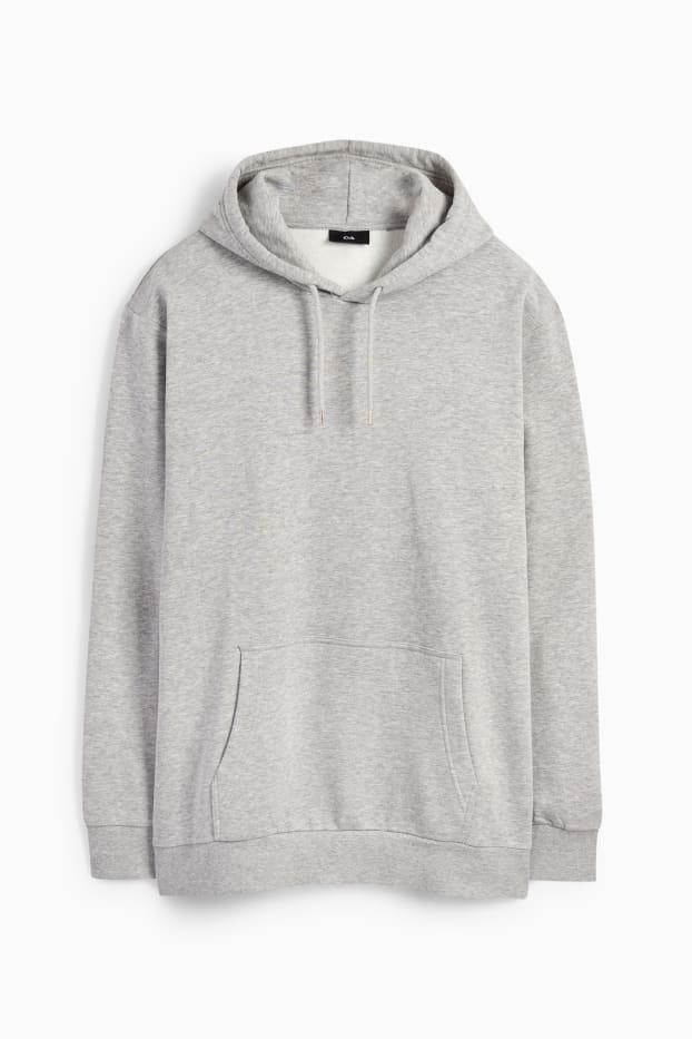 Hommes - Sweat à capuche - gris chiné