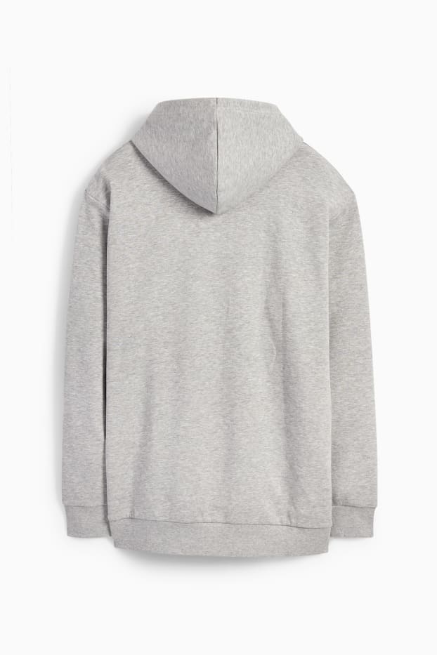 Hommes - Sweat à capuche - gris chiné
