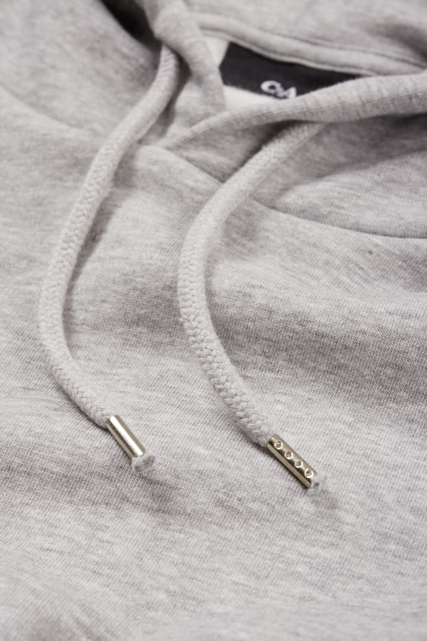 Hommes - Sweat à capuche - gris chiné