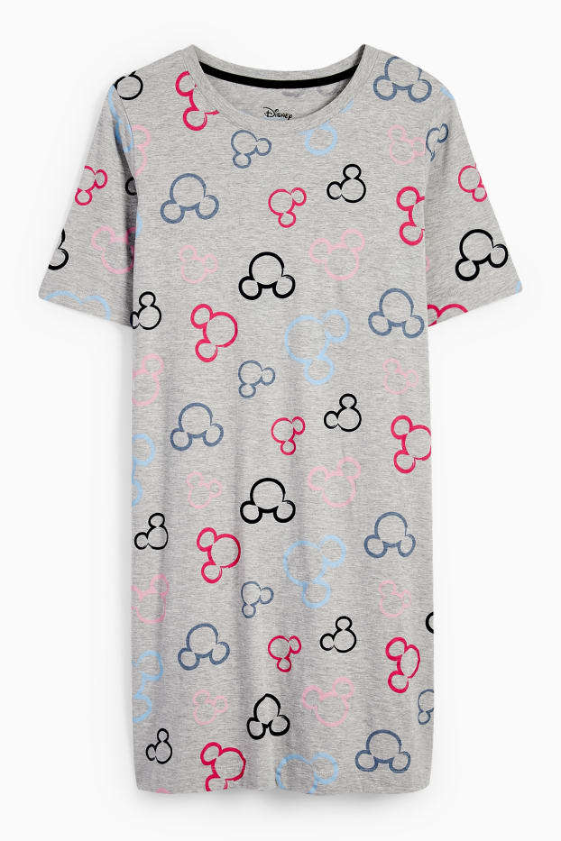 Damen - Nachthemd - Micky Maus - hellgrau-melange