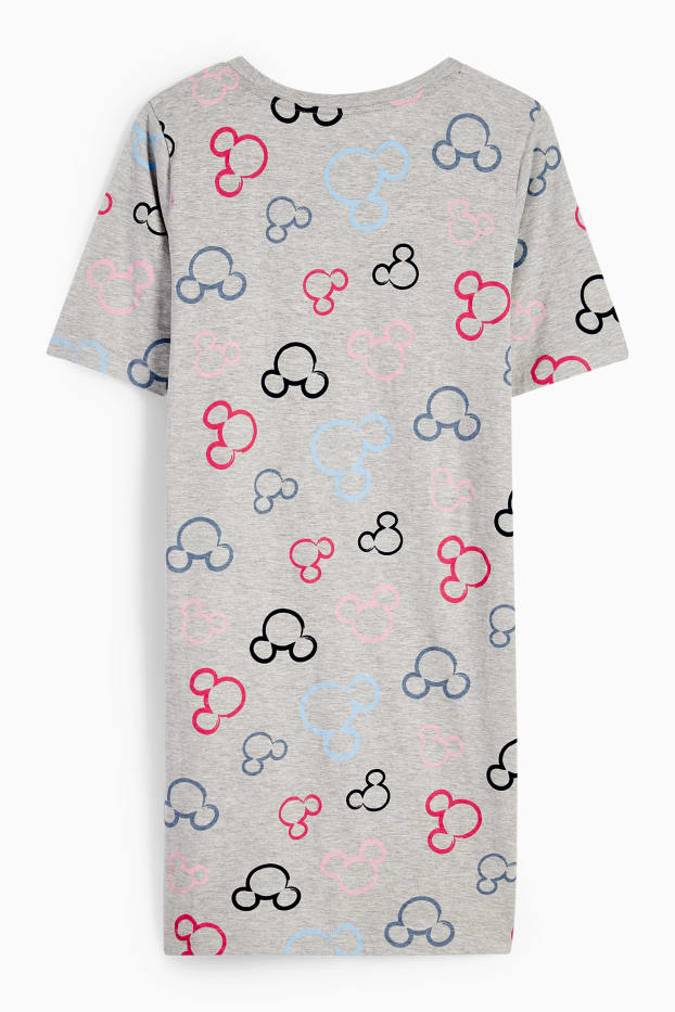 Damen - Nachthemd - Micky Maus - hellgrau-melange