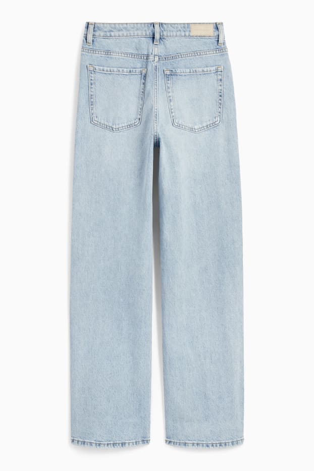 Dames - Loose fit jeans - high waist - jeanslichtblauw