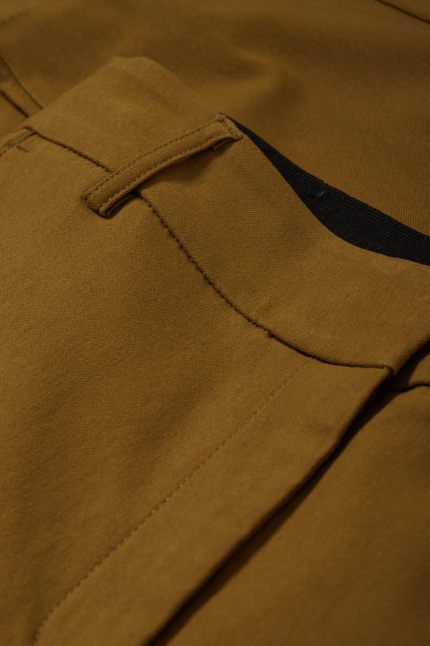 Women - Cloth trousers - mid-rise waist - slim fit - khaki