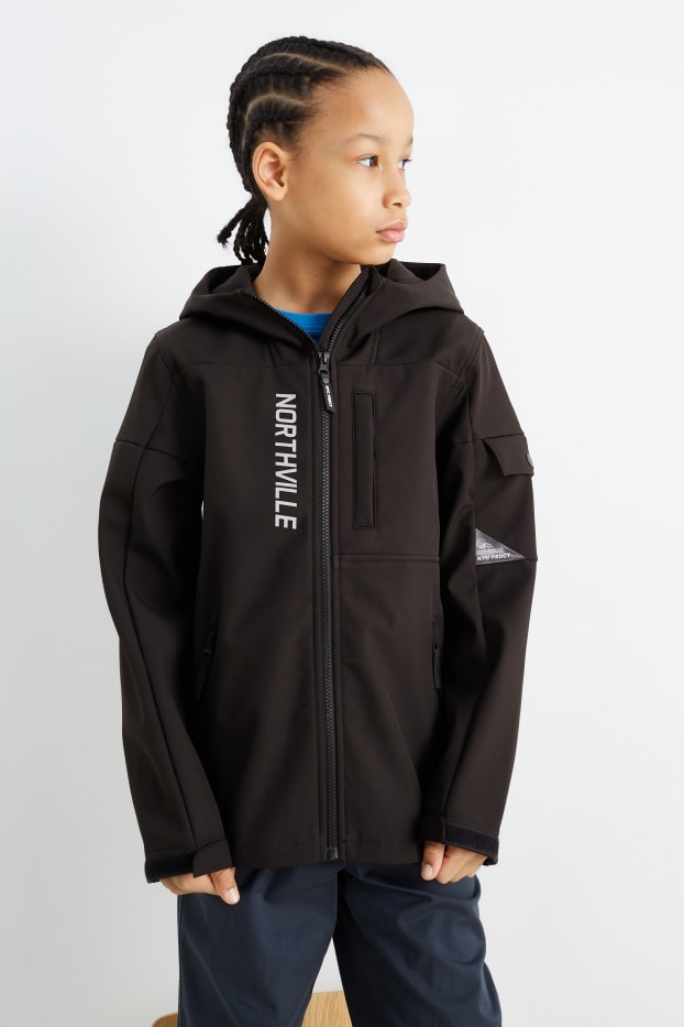 Children Boys - Softshell jacket - waterproof - black