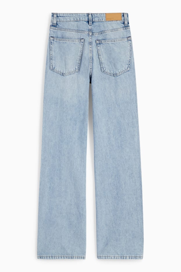 Dames - Wide leg jeans - high waist - jeanslichtblauw