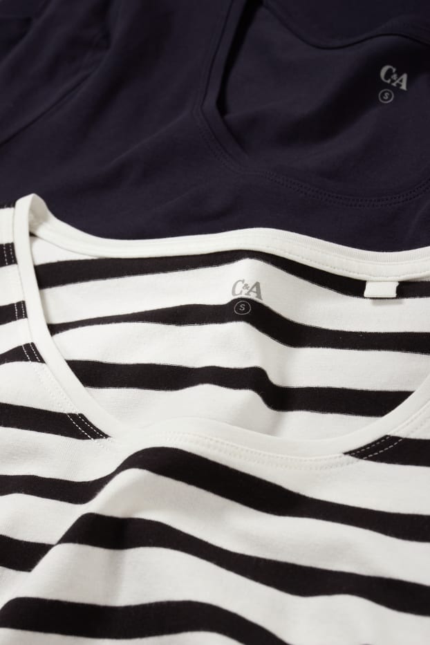 Dames - Set van 2 - T-shirtjurk - donkerblauw