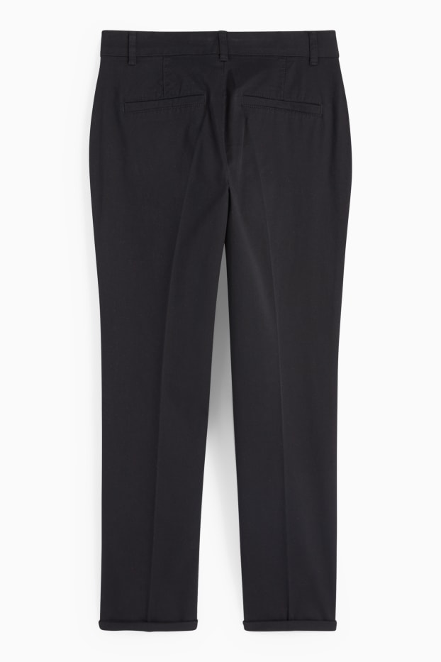 Damen - Chino - Mid Waist - Tapered Fit - schwarz