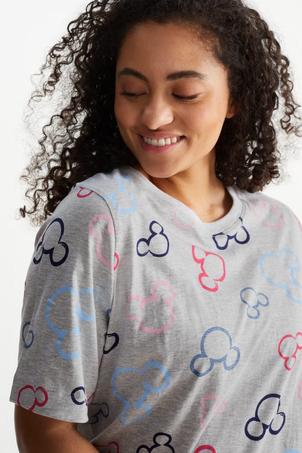 Damen - Nachthemd - Micky Maus - hellgrau-melange