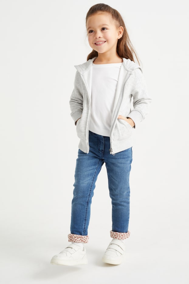 Children Girls - Skinny jeans - thermal jeans - blue denim