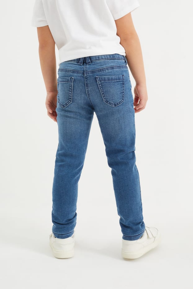 Children Girls - Skinny jeans - thermal jeans - blue denim