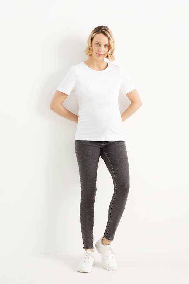 Femmes - Jean de grossesse - jean jegging - jean gris