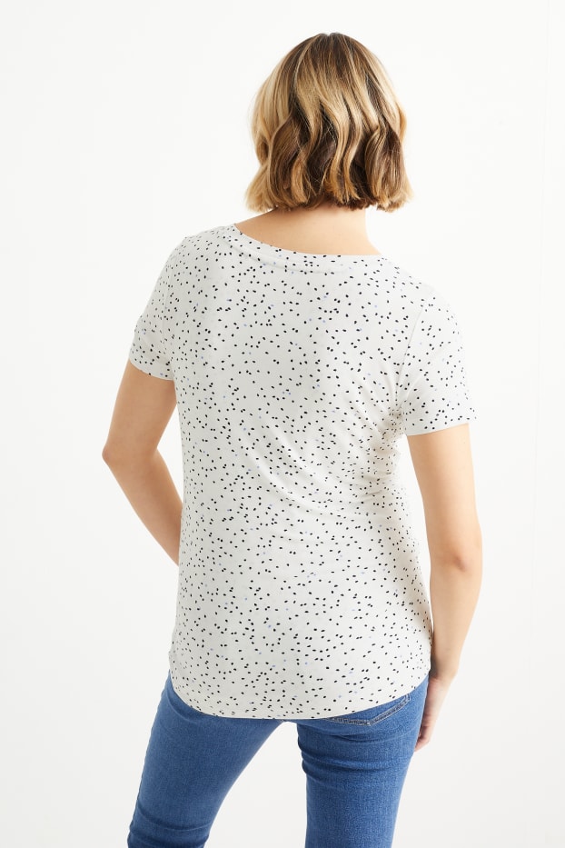 Dames - Zwangerschaps-T-shirt - met stippen - wit
