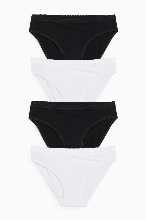 Women - Multipack of 4 - briefs - white / black