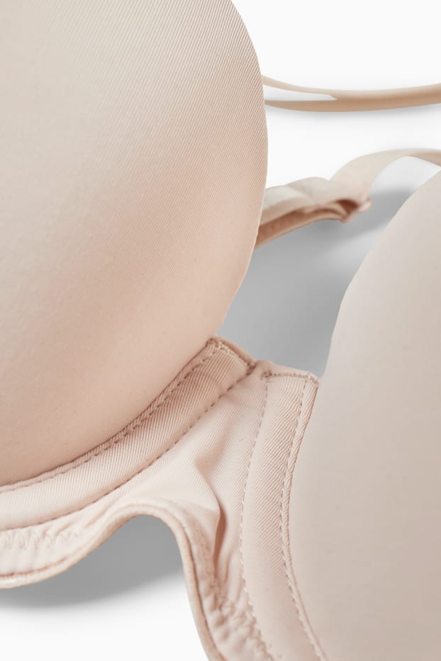 Dámské - Multipack 2 ks - podprsenka s kosticemi - FULL COVERAGE - s vycpávkami - taupe