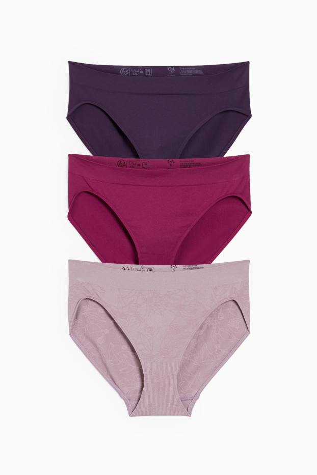 Damen - Multipack 3er - Slip - seamless - pink / rosa