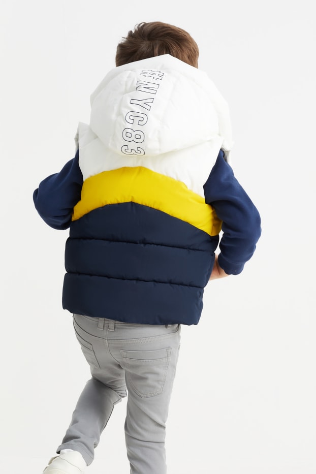 Enfants garçons - Doudoune sans manches à capuche - jaune