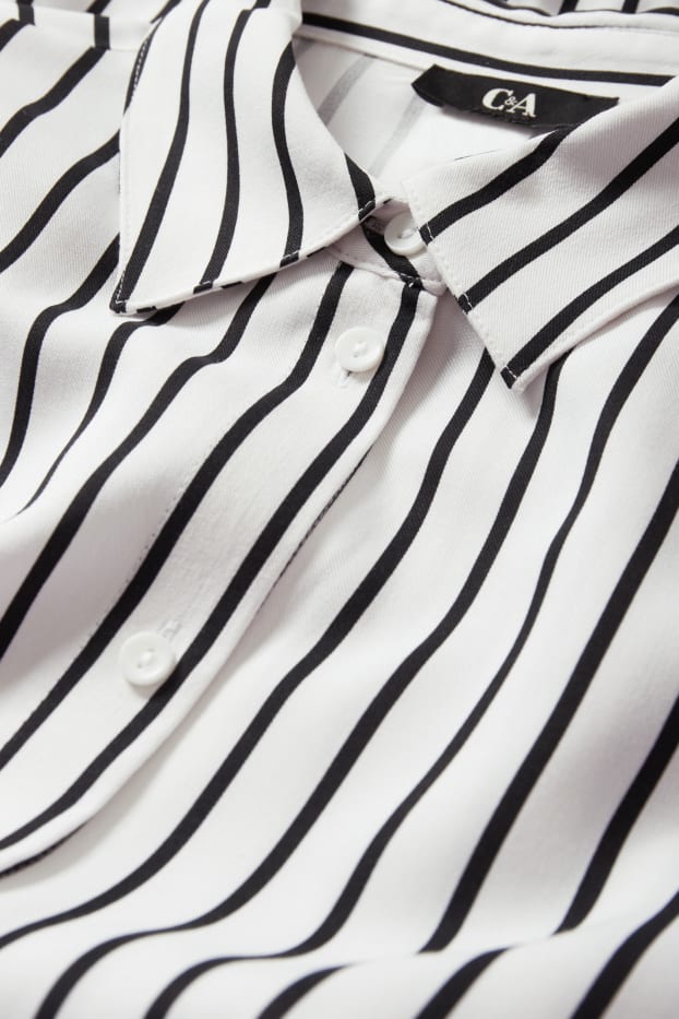 Dames - Blousejurk - gestreept - wit