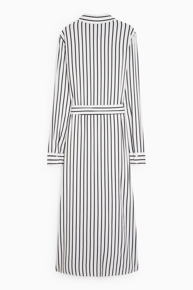 Dames - Blousejurk - gestreept - wit