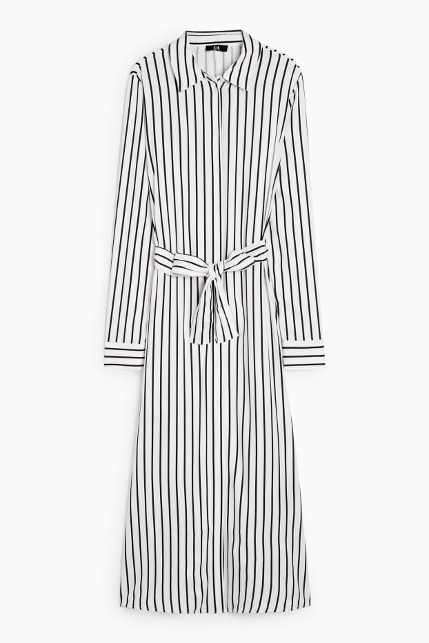 Dames - Blousejurk - gestreept - wit
